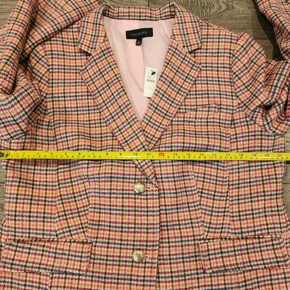 Talbots Women's Classic Shetland Blazer Apple Plaid Size 16 NWT - Picture 7 of 14